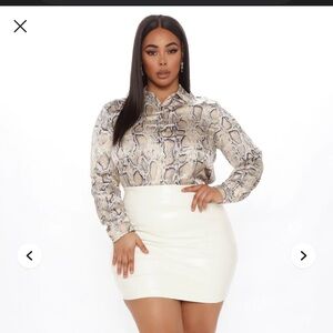 Fashion Nova Snake It Off Button Down Shirt